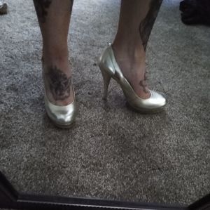 Guess gold heels